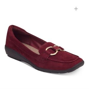 New 🆕 Easy Spirit Women's Red Suede Avienta Slip On Casual Flat Loafers, Size 8